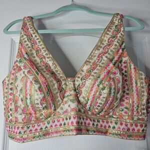 Vibrant Embroidered Crop Top